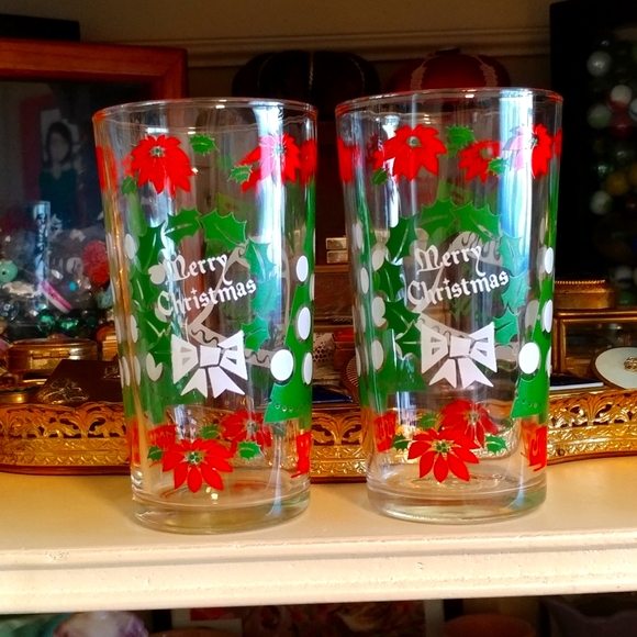 Vintage Christmas / New Year drinking glasses